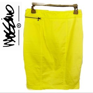 MOSSIMO Neón Yellow midi Pencil Skirt Trendy Chic
